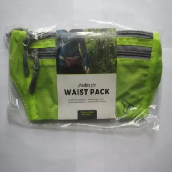 Travelon Double Zip Waist Fanny Pack Lime New 