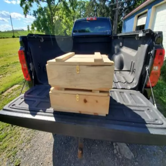 Plain Storage/Ammo Box With Rope Handle and Latching Hasp/Catch