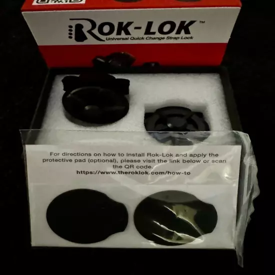 Rok Lok Universal Quick Change Guitar Strap Lock - Guitar Strap Locks Set - Blk