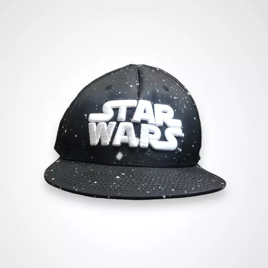 Star Wars Galaxy Script Embroidered Spell Out Logo Snap Back Baseball Cap