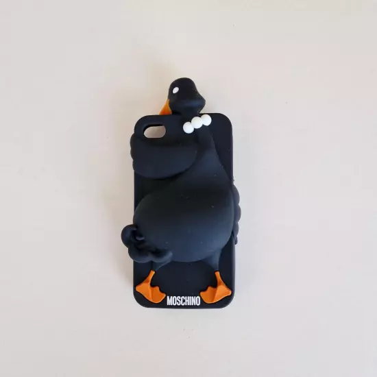 MOSCHINO BLACK RUBBER CASE APPLE 4 / 4S IPHONE SILCONE GOOSE