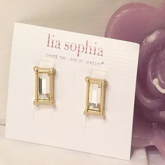 Beautiful Lia Sophia FAIREST OF THEM ALL Earrings, Gold, Cut Crystals, NWT