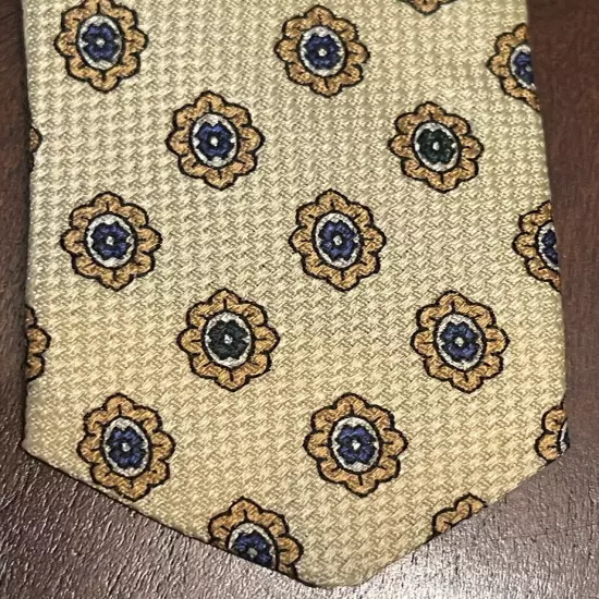 Tommy Hilfiger Blue Burgundy Gold 100% Silk Men’s Neck Tie Made In Usa