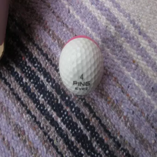 Nice! Vintage Ping Eye 2 #4 pink & white Golf Ball TwoTone Ping EUC