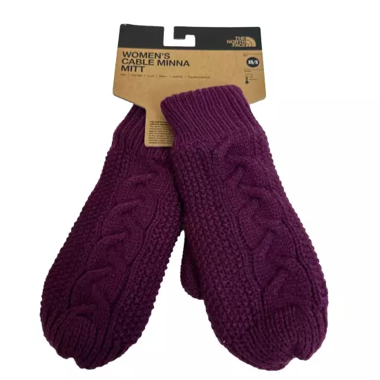 The North Face Womens Cable Minna Mittens Pamplona Purple New Size XS/S