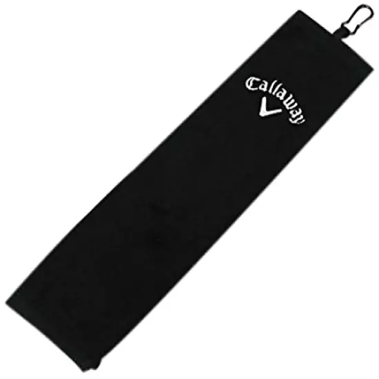 New Callaway Golf Tri-Fold Towel Black Cotton 2017 Bag Microfibre