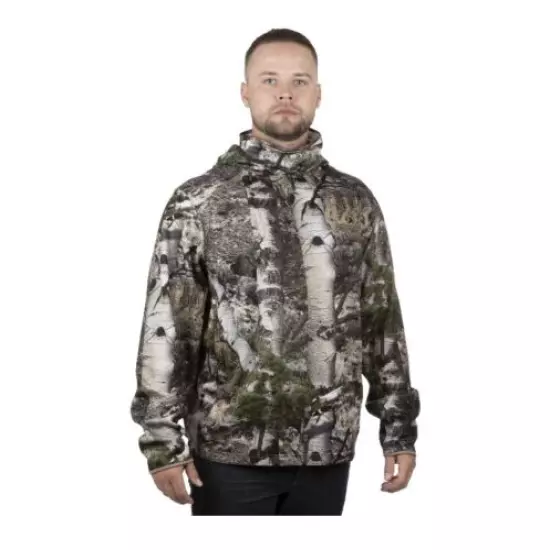 Mossy Oak Men's 2XL (50-52) Camo Pullover Hoodie w/Face Gaiter Scent Control