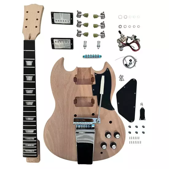 DIY electric 6 strings sg unfinished guitar kits with bigsby