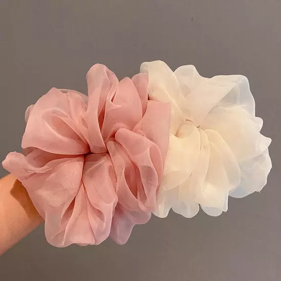 Organza Hair Scrunchies Rubber Band Soft Elastic Hair Ring Ponytail Holder Tie