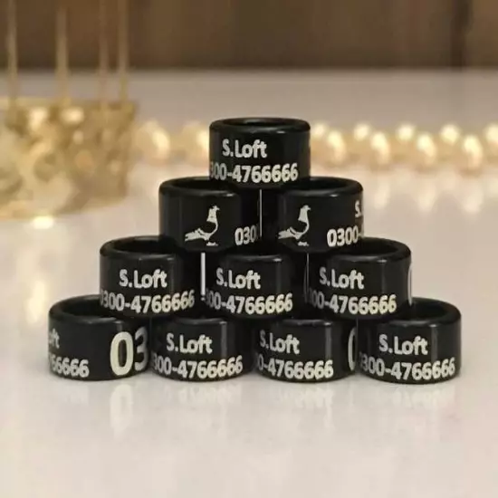 50pcs Customized Laser letters Leg aluminum Rings Bands for Racing Pigeons 2023