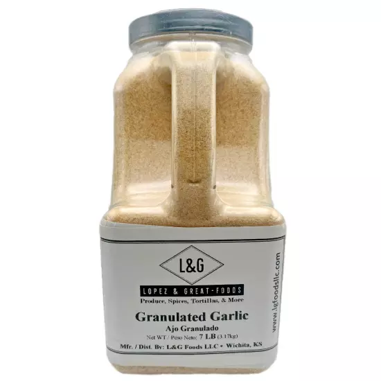 LG Foods - Granulated Garlic in Jar (Large/Bulk Restaurants Size) 7lbs