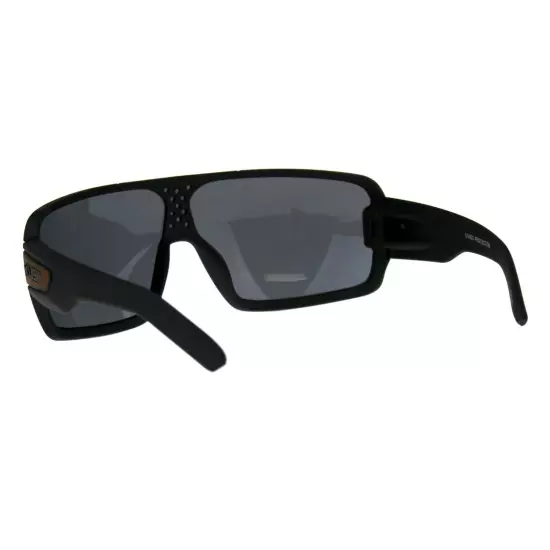 KUSH Goggle Sunglasses Mens Matted Black Shield Frame UV 400