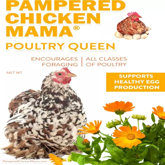 Pampered Chicken Mama Non-Gmo Mealworm, Corn, Flax, & Herb Treat for Backyard Ch