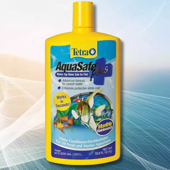 Tetra Aquasafe Plus Water Conditioner & Dechlorinator, 33.8 Oz...