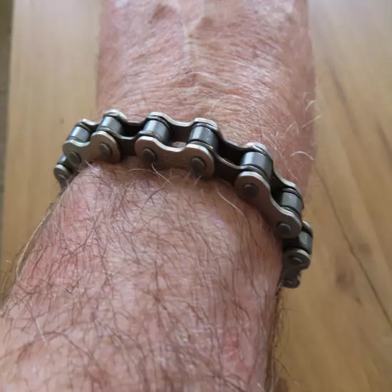 Bike Chain Bracelet Handmade Stainless Steel Biker Motorcycle HD Gray 3 Sizes