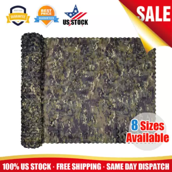 Camouflage Camo Army Green Net Netting Camping Military Hunting Woodland Leaves