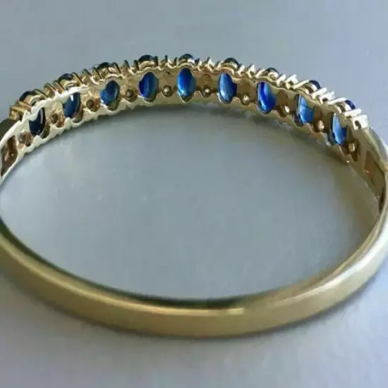 8Ct Oval Cut Lab Created Sapphire Diamond Women's Bangle 14K Yellow Gold Plated