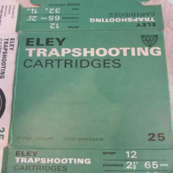 VINTAGE.ELAY TRAPSHOOTING GREEN SHOTGUN 12 GA CARTRIDGE SHELLS Box Empty