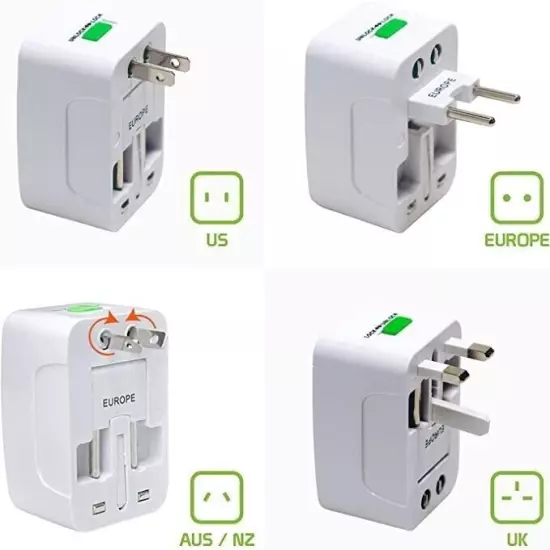 NEW) Portable Worldwide Universal Power Adapter Converter All in 1 International