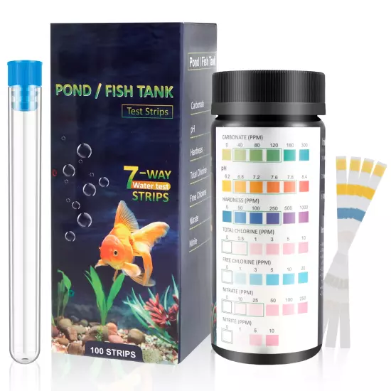 100/125Pc Aquarium Test Strips 5-17 in 1 Water Testing Kits with Test Tube Fresh