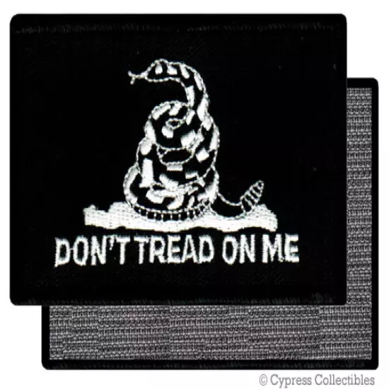 DON'T TREAD ON ME GADSDEN FLAG MORALE PATCH BLACK NEW w/ VELCRO® Brand Fastener