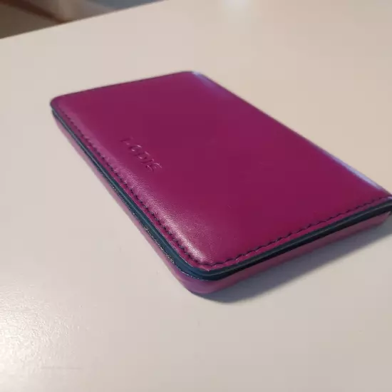 Lodis Fuscia Pink Leather 4 x 2.5 in Magnetic Card Holder