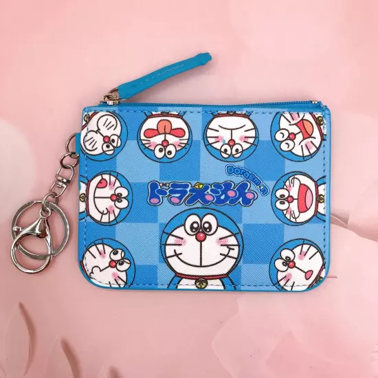 doraemon zip Card Holder Bag Keychain Coin Purse Card Holder Purses handbag