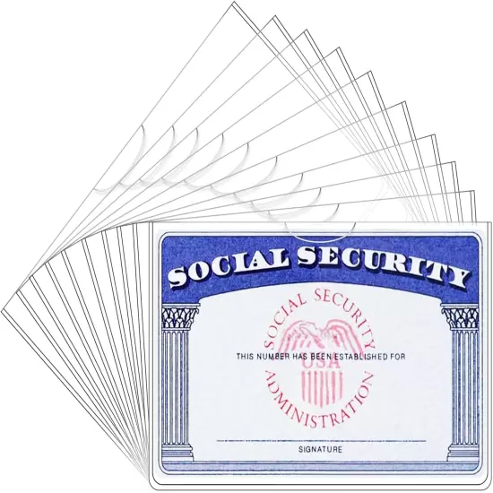 6 Pack Social Security Card Protector/Medicare Card Protector Sleeve/Social Secu