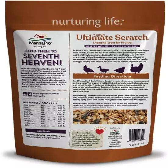 Manna Pro 7-Grain Ultimate Chicken Scratch - Scratch Grain Treat for Chickens an