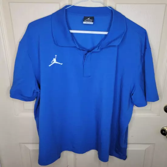 Air Jordan Nike Dri-fit Polo Short Sleeve Golf Shirt Mens 2XL Blue CD2216 493