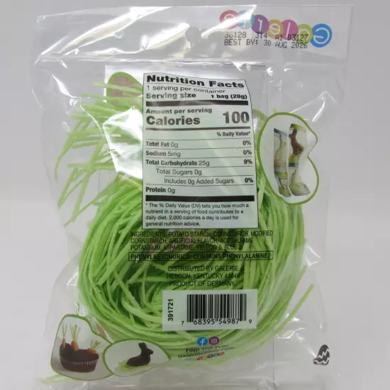 Galerie Green Apple Edible Grass Lot of 2 Easter Basket 2oz EXP 8/30/26 NEW