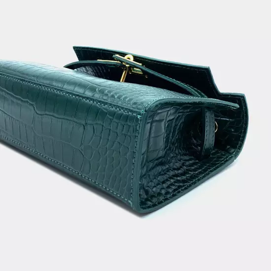 MINI PADLOCK CLUTCH CROSS BAG - CROCO / EPSOM ~ [made in Korea] Genuine Leather 