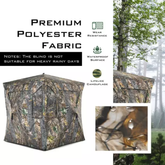 Portable Hunting Blind Pop-up Ground Tent w/ Ground Stakes & Tie-downs