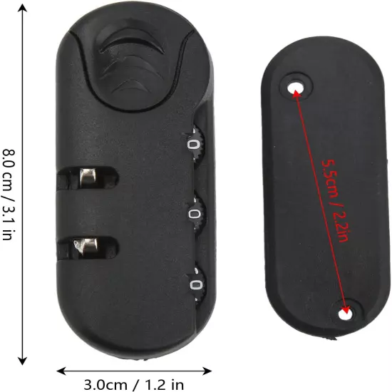 Luggage Password Lock, 3 Digit Password High Security Frosted Texture Code Combi