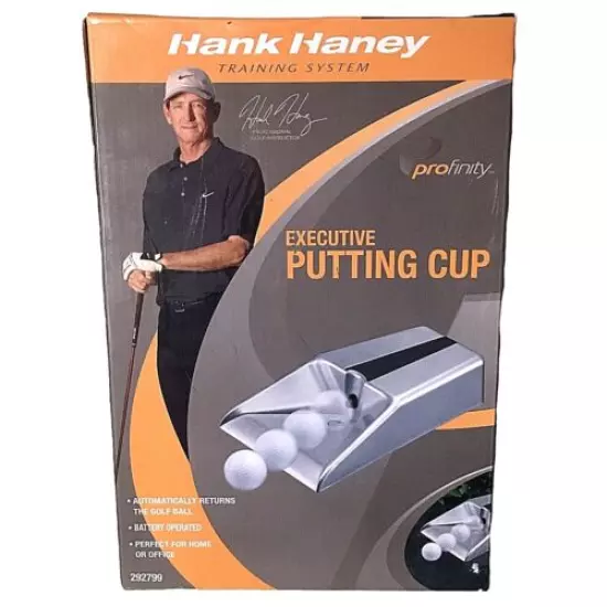 Hank Haney Executive Golf Putting Cup Automatic Ball Return Silver New in Box