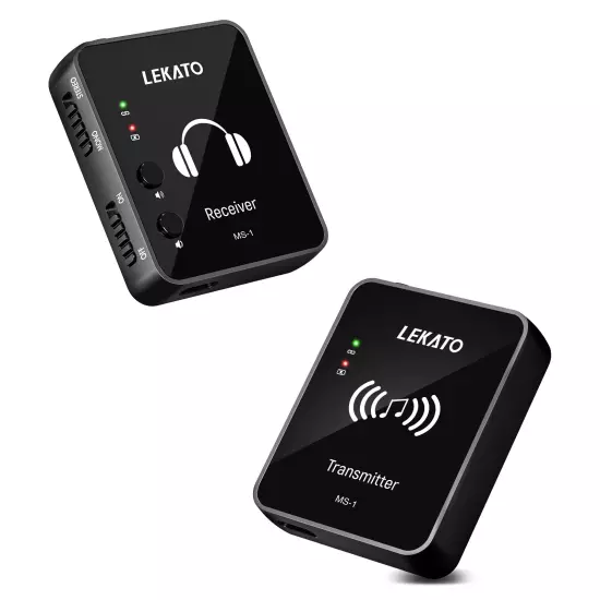 LEKATO Wireless in-Ear Monitor 2.4G Stereo Transmitter Receiver System US