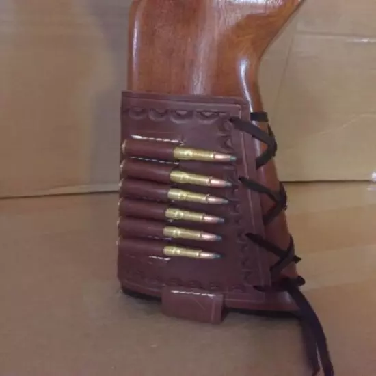 LEFT HAND 30 30 Win Caliber Leather Ammo Cartridge Rifle Stock Buttstock Cover