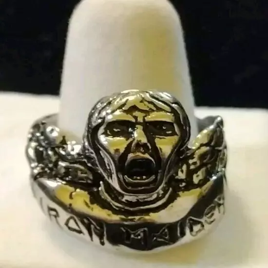 Vintage Signed DS 1984 Biker Iron Maiden Ring Size 10 Very Rare 80's 