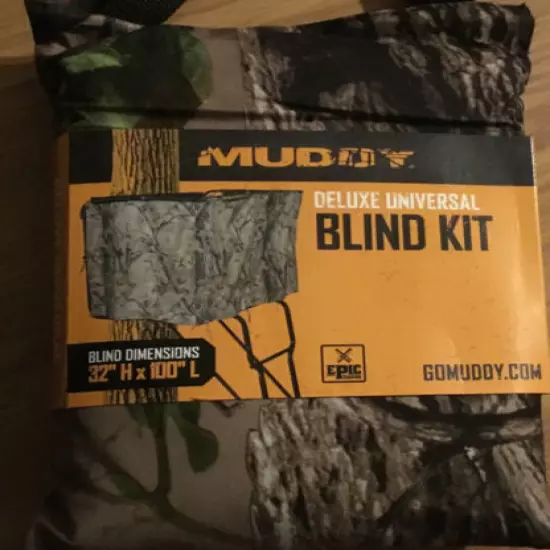 Muddy Deer Hunting Treestand Deluxe Universal Blind Kit Epic Camo 32" x 100" 