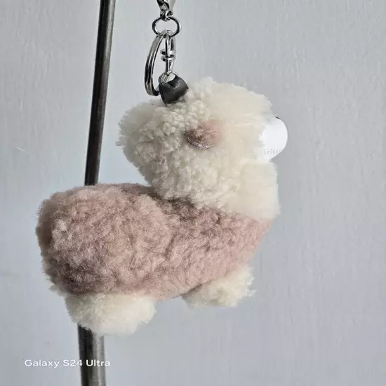 Lamb fur decoration key chain bag's pendant cell phone ornament 2pcs sheep charm