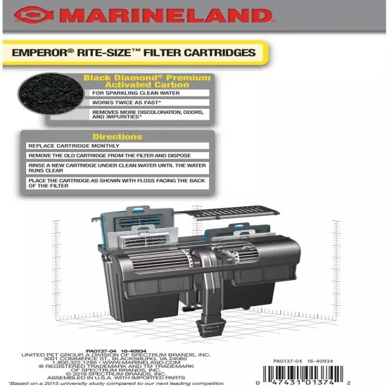 MarineLand Emperor Bio-Wheel Replacement Power Filter Cartridges Size E 8 count