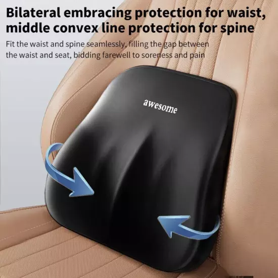 Car Headrest Lumbar Cushion Memory Foam Backrest Lumbar Pillow Neck Pillow