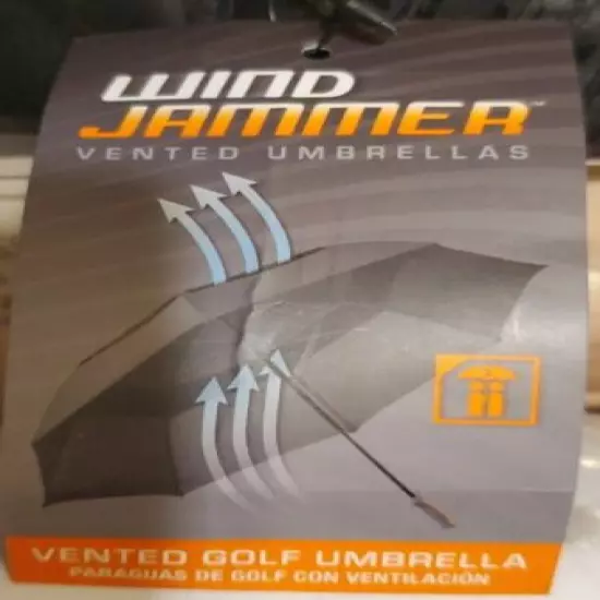 Black 58" Wind Jammer Vented Golf Umbrella