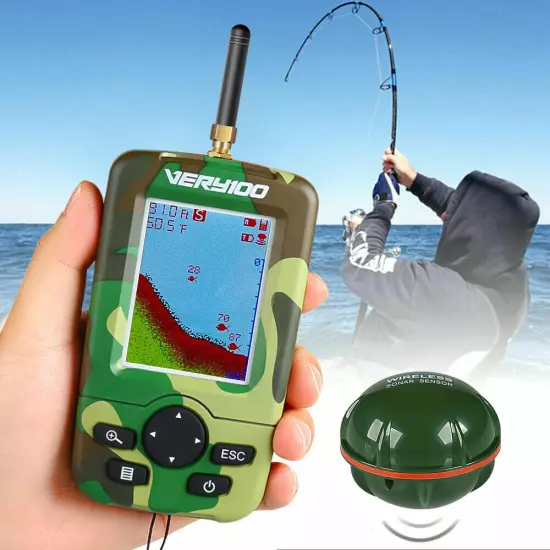 Wireless Sonar Fish Finder Underwater Depth Echo Sounder With Fishing Detector