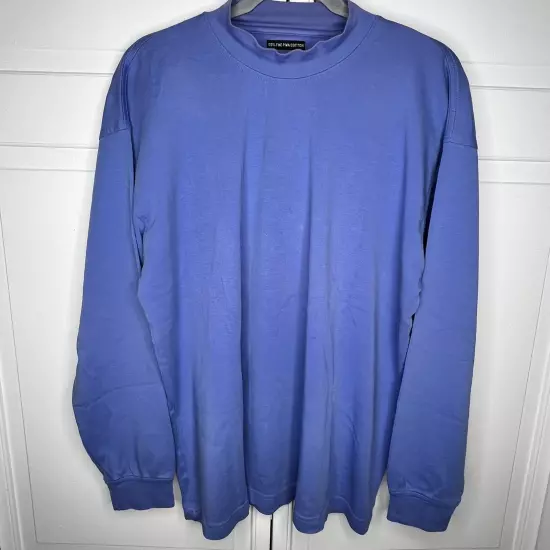 GOLF BOLLE Men Size Medium Blue 100% Fine Pima Cotton Mock Neck Layer Shirt