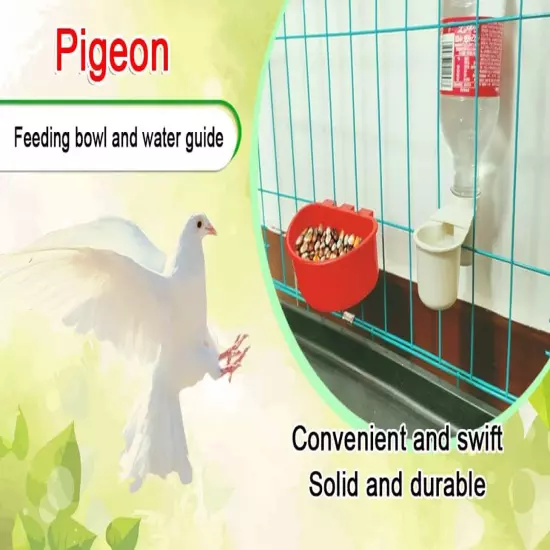 Cage Cups Birds Hanging Feeders Seed Feeding Cups Dish Pigeon Water Bottle Feede