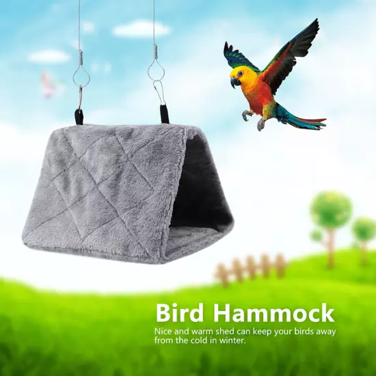 Soft Plush Hammock Hanging Cage Tent For Birds Parrot Winter Warm Bed Pet Toy