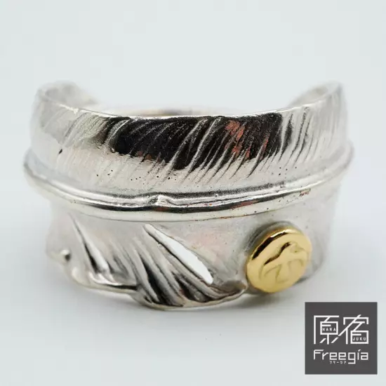 goro's Silver Feather Ring With Gold Metal No. 23 Harajuku Japan Original Limite