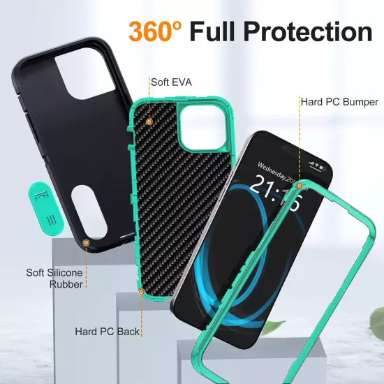 For iPhone 12 Pro Max/12 Pro/12 Shockproof Hybrid Rugged Hard Stand Case Cover