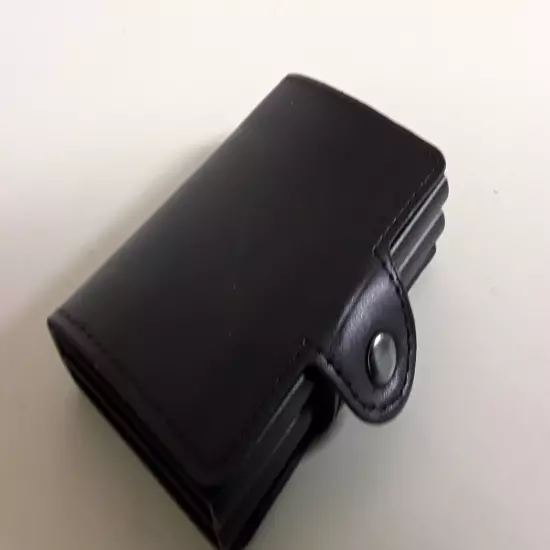 Quick Card Wallet Black Holds 12 Cards, RFID Blocking As Seen On TV Open Package